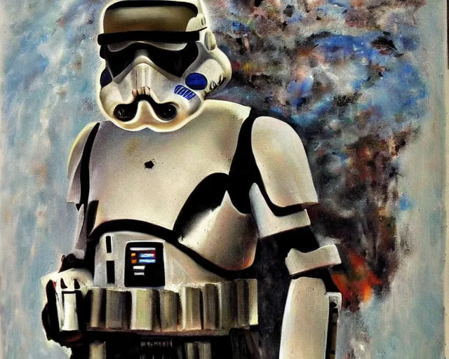 Stormtrooper Star Wars storm trooper Original Oil Painting Black