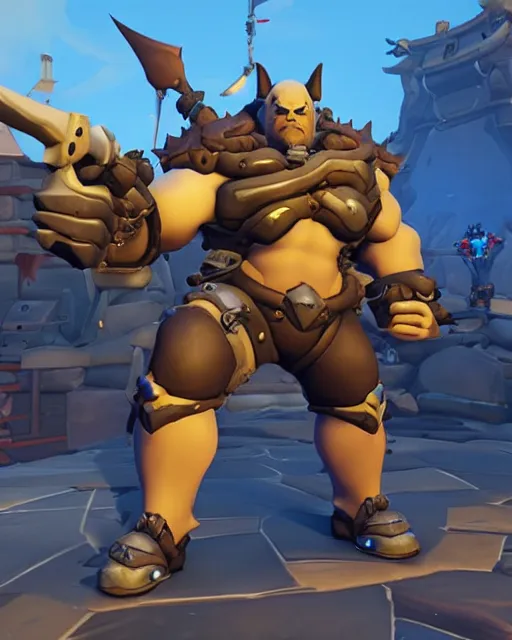 Image similar to orc with sword playable hero character in overwatch