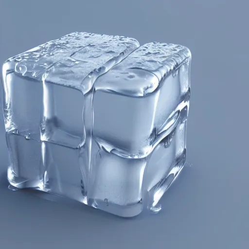 Prompt: the word hot made of ice cubes, 3 d maya render, octane render, cgsociety