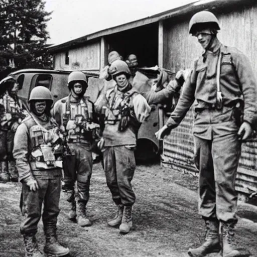 Image similar to historical photograph of American soldiers liberating Twilight Sparkle from Dachau