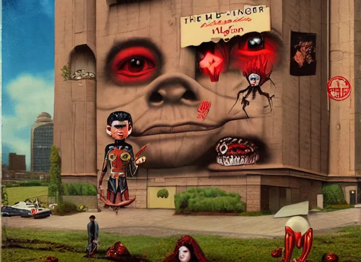 Prompt: the x - man made of x - burger, lowbrow, matte painting, 3 - d highly detailed, in the style of mark ryden,