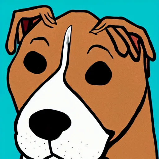 Image similar to pitbull, both the celebrity and the dog, illustration by jeff kinney