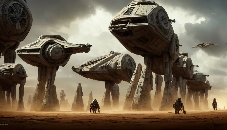 Image similar to star wars vehicle driving through madagascar with baobabs trees, tribe members chasing for an attach, action scene, an epic fantasy, artgerm and greg rutkowski and alphonse mucha, an epic fantasy, volumetric light, detailed, establishing shot, an epic fantasy, cinematic, photorealistic, ultrarealistic, trending on art station, octane render, midsommar