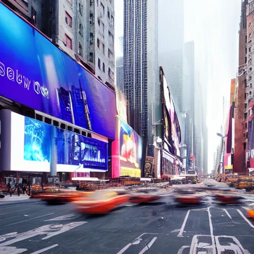 Prompt: hyperrealistic render of a futuristic version of Time Square in New York City