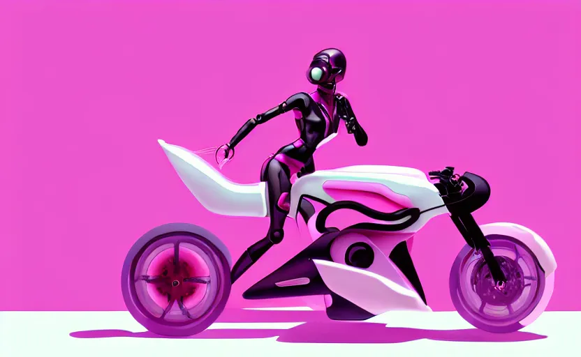 Prompt: a futuristic pink motorbike in a white room. organic painting, matte painting, bold shapes, hard edges, trending on artstation, by huang guangjian and gil elvgren and sachin teng