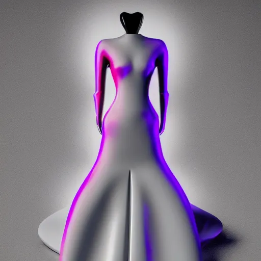 Image similar to Haute Couture futuristic dress, Unreal Engine, 4k, trending on artstation, neons