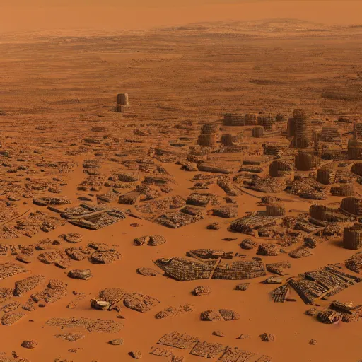 Image similar to a mars city, 8k photography, hd, detailed, susnet