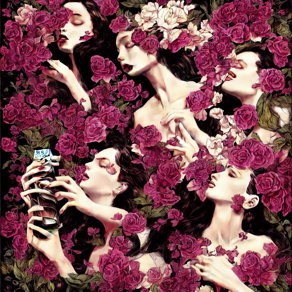 Prompt: fragrance advertising campaign by bernie wrightson, very beautiful