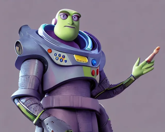 Image similar to buzz light - year is dumbledore, character art, by various concept artists, redshift render, hyperrealistic face, photorealistic render