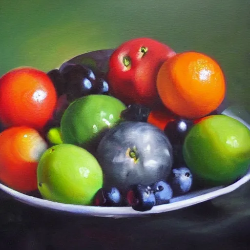 Image similar to high quality oil painting of fruits
