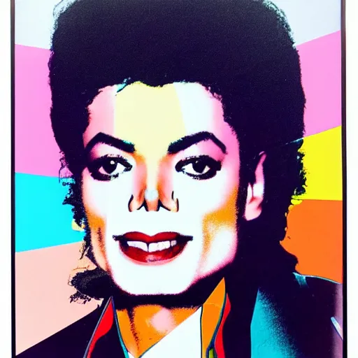 Prompt: Michael Jackson in the style of Andy Warhol
