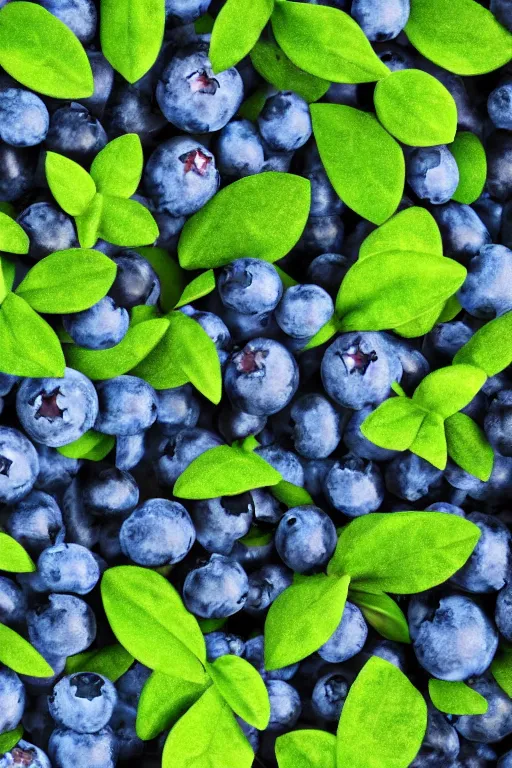 Image similar to artistic medium close-up of stylized 3D render of bushes with blueberries in a forest. Digital art. Rustic. Nordic. 4K. Trending on artstation. Leafy. Extremely detailed. Nature. Artistic. Wild.