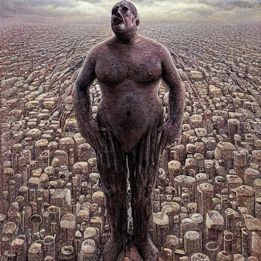 Image similar to paul blart as a mall made out of flesh, highly detailed, environment art, body horror, biopunk, by zdzisław beksinski, peter gric, marco mazzoni