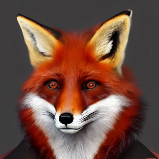 Image similar to a painting of a fox in a fur coat, a character portrait by Haukur Halldórsson, cgsociety contest winner, furry art, speedpainting, concept art, polycount
