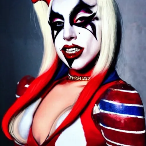 Image similar to lady gaga as harley quinn