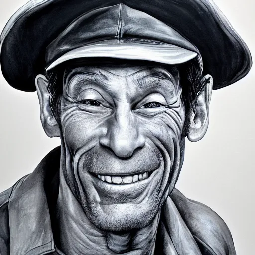 Image similar to ernest p worrell portrait painting, hyper real