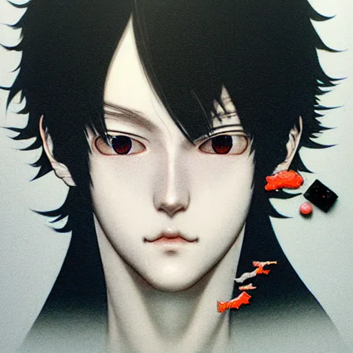 Prompt: prompt : photorealistic 3 d render of persona soft light portrait painted by takato yamamoto, mecha accessories parts and broken, random objects around, otaku gangasta, inspired by fables, realistic face, smooth face feature, intricate oil painting, high detail, sharp high detail, manga and anime 2 0 0 0