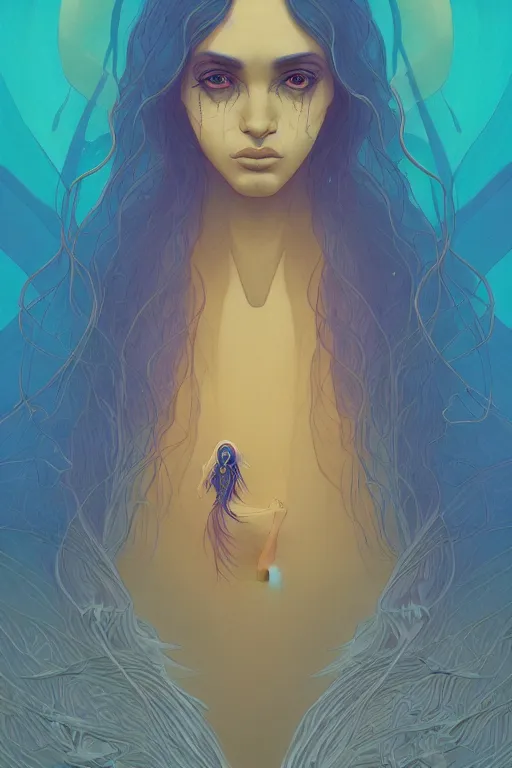 Image similar to 👁👩🏾🦱🧚🏽♀💎🌵👗, phantom, dreary, dramatic, fluid, golden ratio, artstation, moebius + loish, hd,