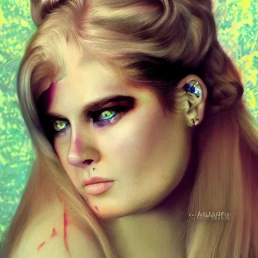 Image similar to hyper - realistic portrait of aurora asknes, 8 k, photo, art by david lachapelle