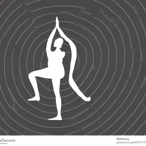 Image similar to black and white corporate logo female silhouette yoga pose