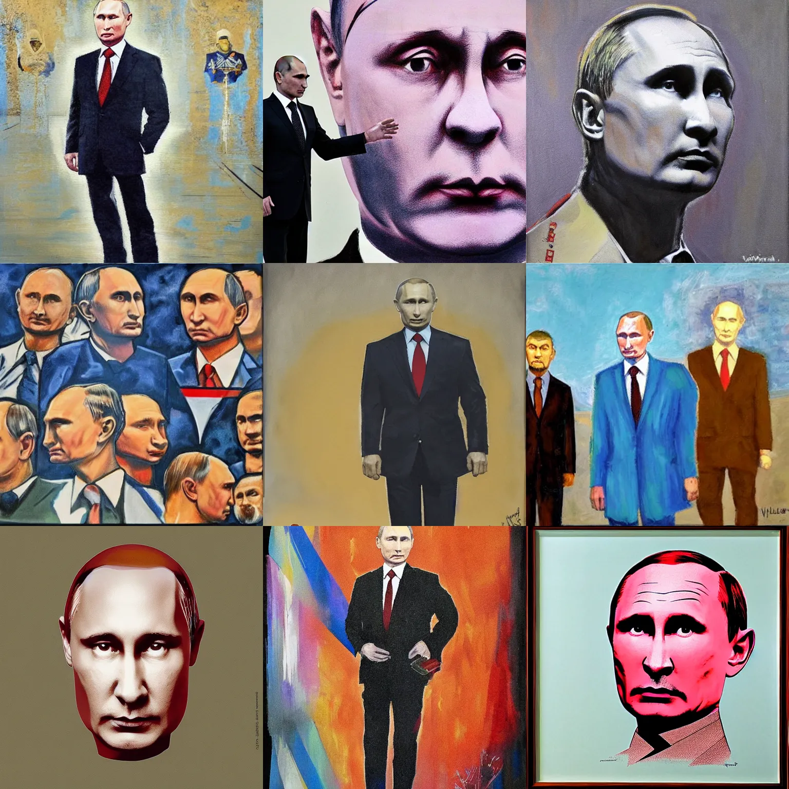 Prompt: valdimir putin modern art