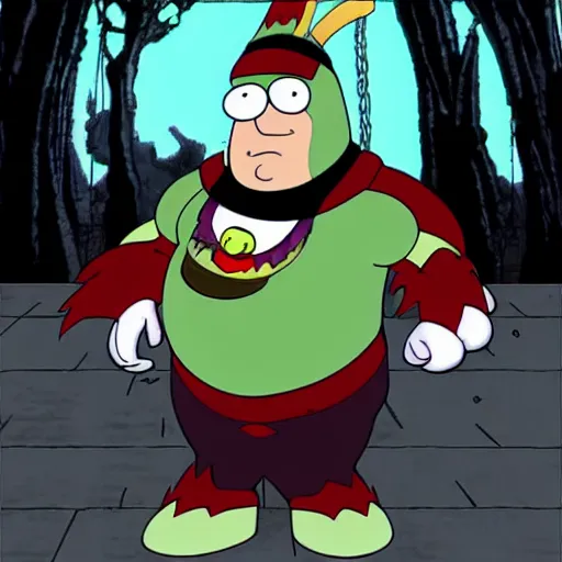 Prompt: Peter Griffin as spawn, family guy style