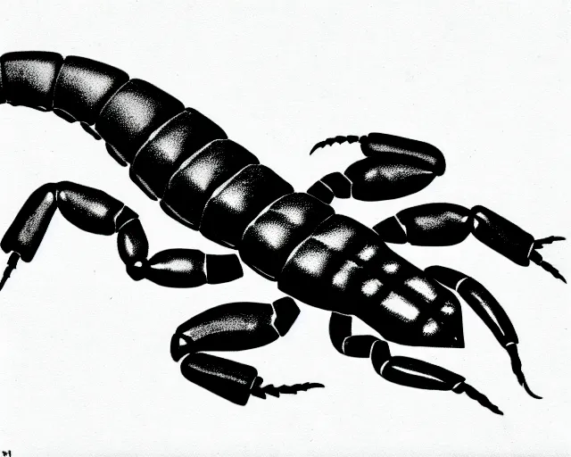Image similar to a b & w illustration of a scorpion from a nes manual