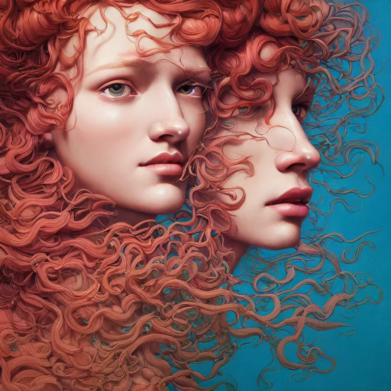 Prompt: woman with coral reef hair portrait soft light painted by james jean and moebius and erik jones, inspired by mary jane ansell, smooth face feature, intricate oil painting, high detail 3 d render, sharp high detail