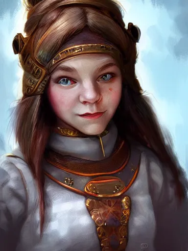 Prompt: dwarf girl, portrait, digital painting, elegant, beautiful, highly detailed, artstation, concept art