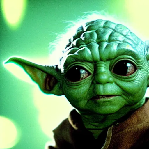 Image similar to yoda in gremlins, highly detailed