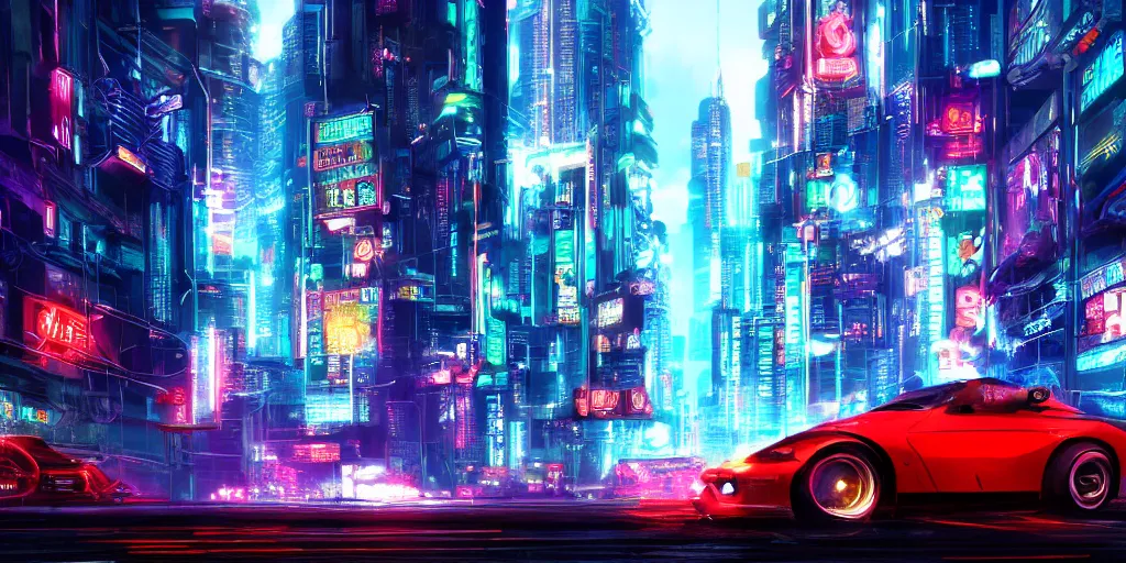 Image similar to elmo!! in cyberpunk night city wallpaper rendering, digital art