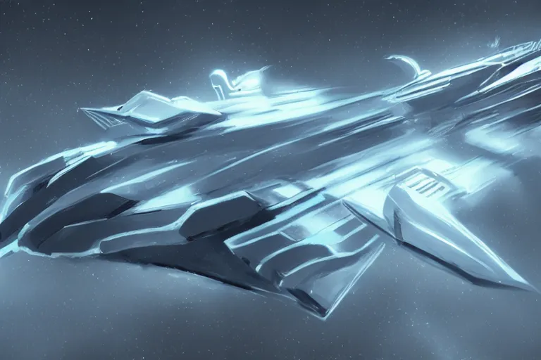 Image similar to spaceship on hyperspeed, concept art