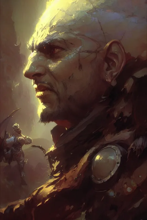 Prompt: moonmoon _ ow portrait dnd, painting by gaston bussiere, craig mullins, greg rutkowski, yoji shinkawa