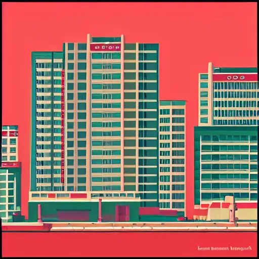 Prompt: city in the style of hiroshi nagai