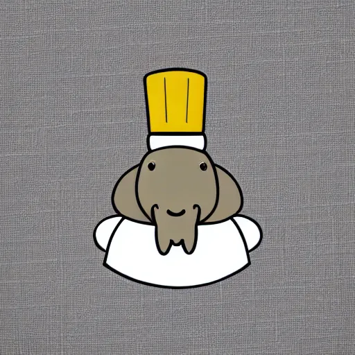 Prompt: cute platypus wearing a chef hat, logo style