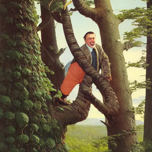 Prompt: Portrait Photography of Norm Macdonald disguised as a chipmunk standing atop a tree brad rigney winslow homer vladimir kush jim lambie anato finnstark ray caesar norman rockwell greg rutkowski-n 9