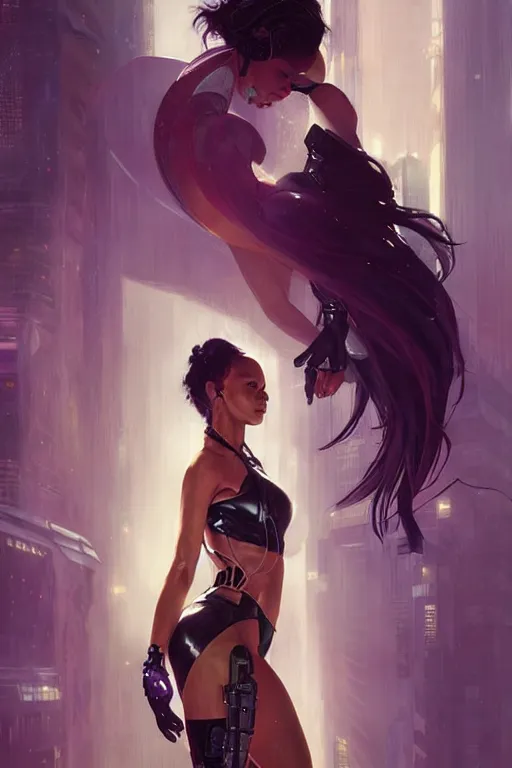 Image similar to cyberpunk Normani as aeon flux profile picture by Greg Rutkowski, dynamic pose, intricate, futuristic, fantasy, elegant, by Stanley Artgerm Lau, greg rutkowski, thomas kindkade, alphonse mucha, loish, norman Rockwell,