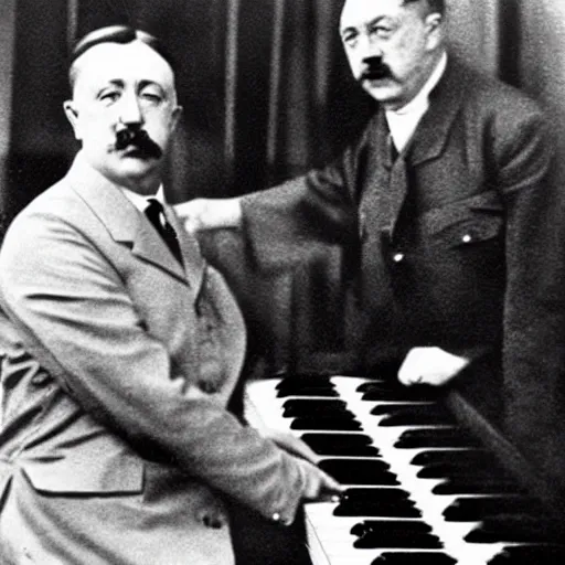 Prompt: “ 1 9 3 3 go pro photo of albert einstein and adolf hitler playing a duet on piano, award winning ”