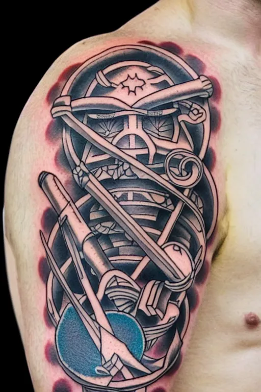 Image similar to American traditional tattoo of a sailor