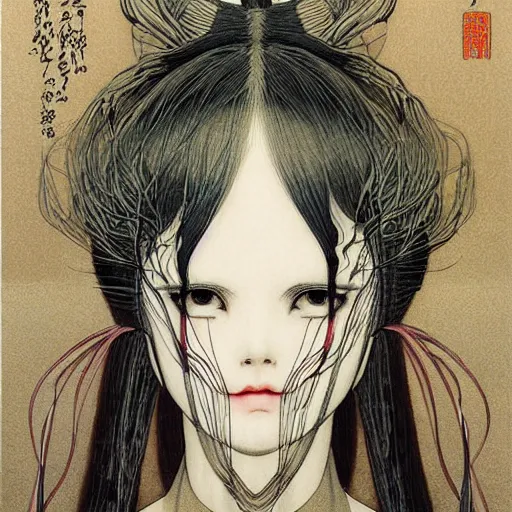 Image similar to prompt : portrait of muse soft light painted by takato yamamoto, inspired by ghost in shell anime, smooth face feature, intricate oil painting, high detail, sharp high detail, manga and anime