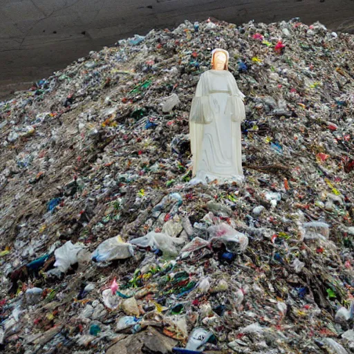 Image similar to landfill with an light angel on top