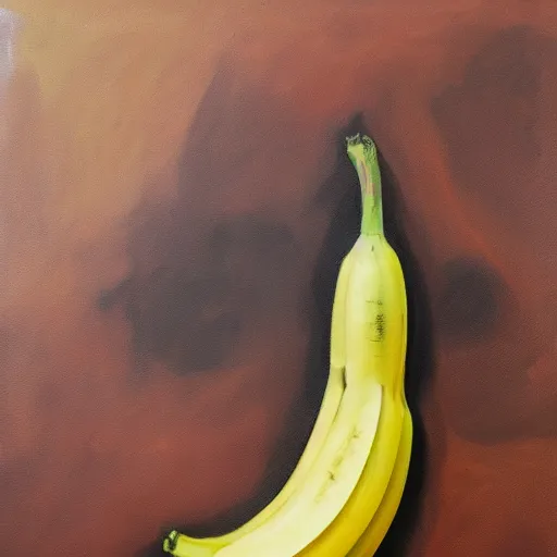 Prompt: banana on a cruzifix, bliblical, epic, some monster, caravaggio