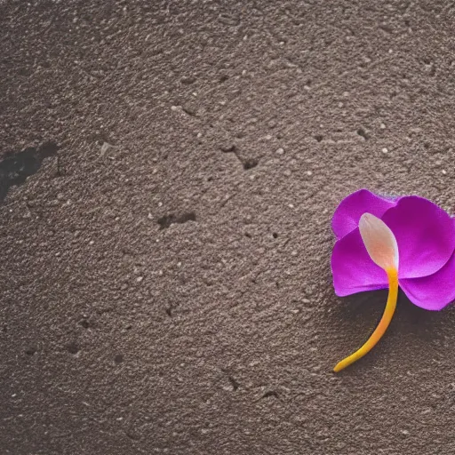 Image similar to closeup photo of 1 lone purple petal flying above a playground, aerial, shallow depth of field, cinematic, 8 0 mm, f 1. 8 - c 1 1. 0