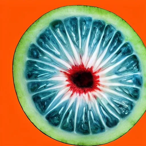 Image similar to a blue watermelon.