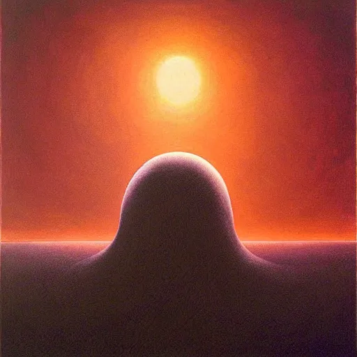 Prompt: a silent prayer like dreamers do. by jeffrey smith, zdzisław beksinski oil on canvas