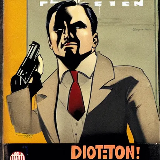 Image similar to Comic book cover depicting a 1930’s Detective in the style of Phil Noto