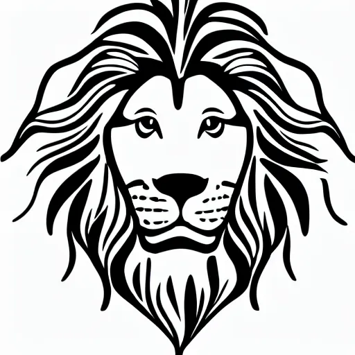 Image similar to a vector drawing in black and white of a proud lion in a suit and a lilly on its lapel