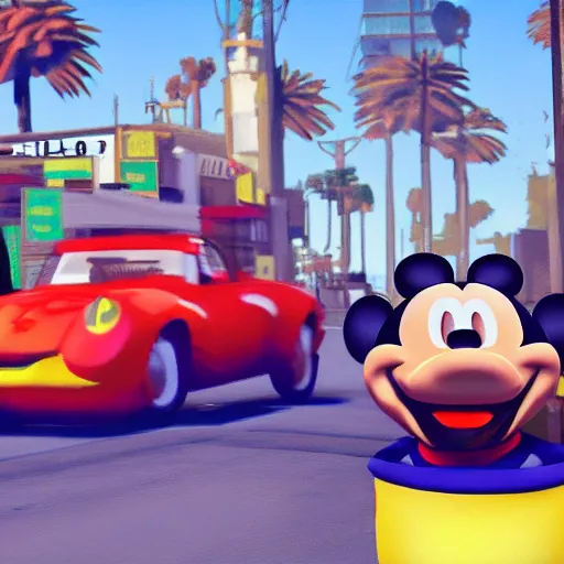 Image similar to mickey mouse gta 5 art