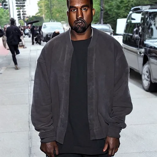 Prompt: kanye west with white skin
