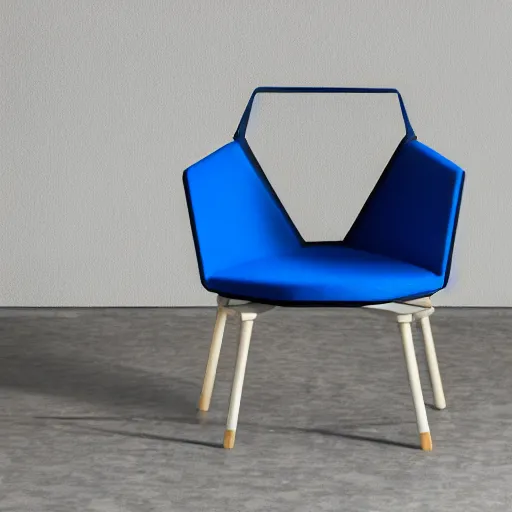 Image similar to a blue hexagonal armchair